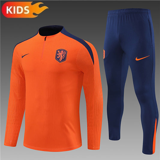Nederland Half-Pull Trainingspak 'Oranje' 25/26 - KINDEREN