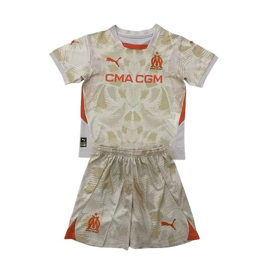 Olympique Marseille Keeper Voetbalkit 'Beige' 24/25 - KINDEREN