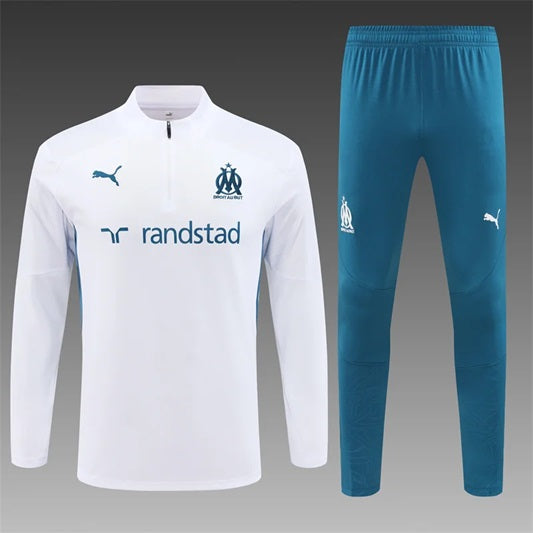 Olympique Marseille Half-Pull Trainingspak 'Lichtblauw' - VOLWASSENEN