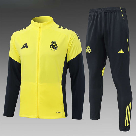 Real Madrid Full-zip Trainingspak 'Geel-Zwart' 25/26 - VOLWASSENEN