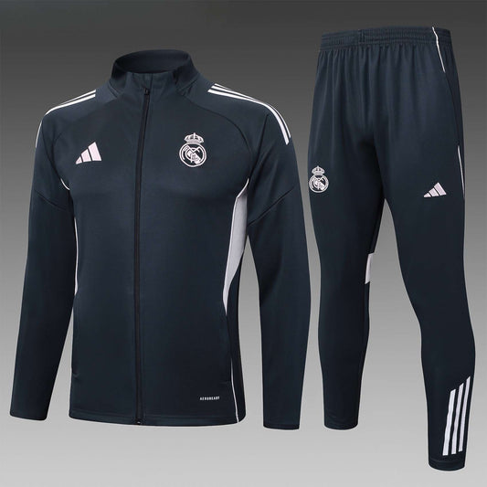 Real Madrid Full-zip Trainingspak 'Zwart' 25/26 - VOLWASSENEN
