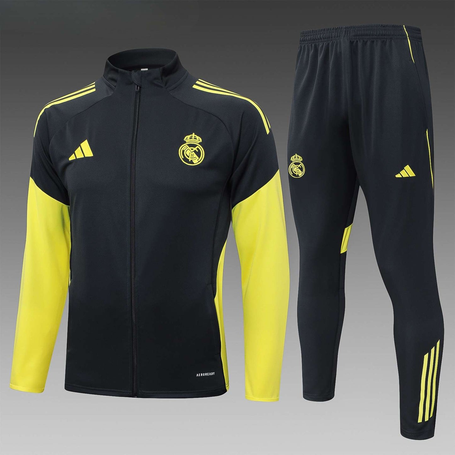Real Madrid Full-zip Trainingspak 'Zwart-Geel' 25/26 - VOLWASSENEN