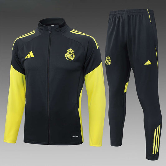 Real Madrid Full-zip Trainingspak 'Zwart-Geel' 25/26 - VOLWASSENEN