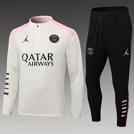 Paris Saint Germain Half-Pull Trainingspak 'Wit/Roze' - VOLWASSENEN