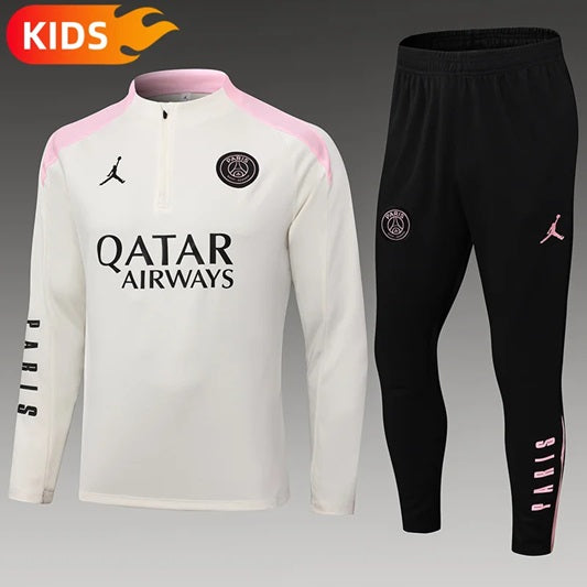 Paris Saint Germain Half-Pull Trainingspak 'Wit/Roze' - KINDEREN