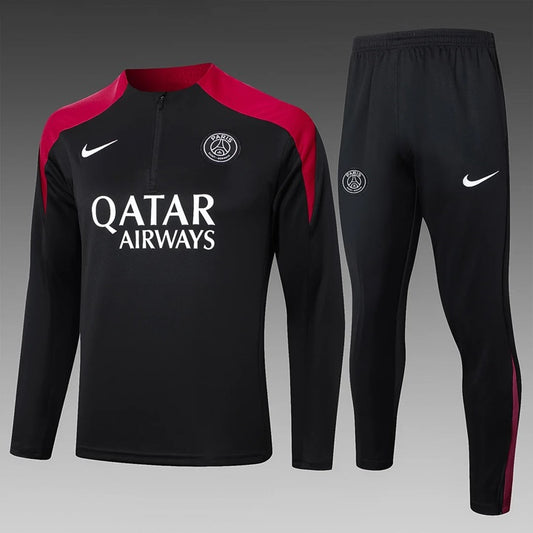 Paris Saint Germain Half-Pull Trainingspak 'Zwart/Rood' - VOLWASSENEN