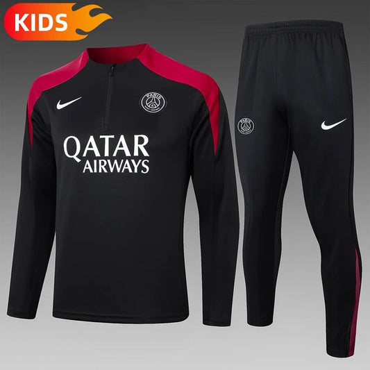 Paris Saint Germain Half-Pull Trainingspak 'Zwart/Rood' - KINDEREN