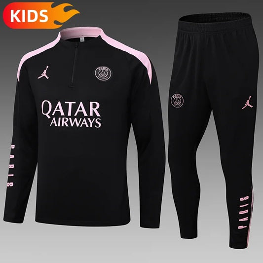 Paris Saint Germain Half-Pull Trainingspak 'Zwart/Roze' - KINDEREN