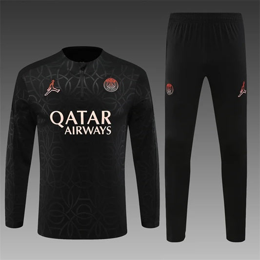 Paris Saint Germain Half-Pull Trainingspak 'Zwart' - VOLWASSENEN