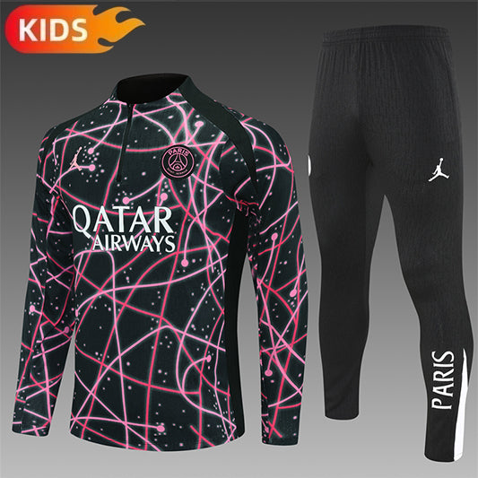 PSG Half-Pull Trainingspak 'Zwart-Roze' 25/26 - KINDEREN