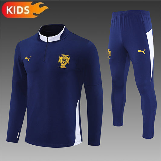 Portugal Half-Pull Trainingspak 'Blauw' 25/26 - KINDEREN