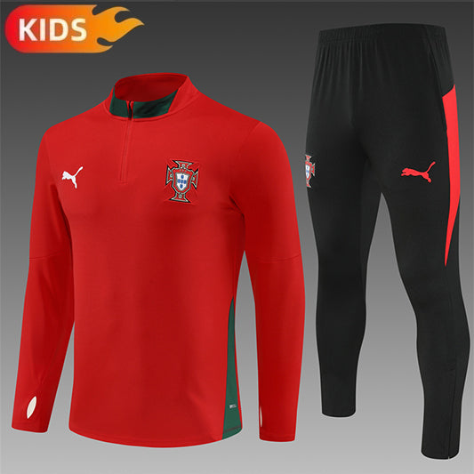 Portugal Half-Pull Trainingspak 'Rood' 25/26 - KINDEREN