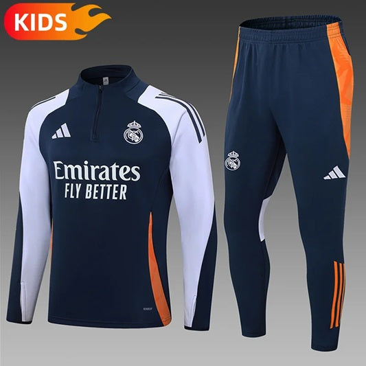 Real Madrid Half-Pull Trainingspak 'Blauw' - KINDEREN