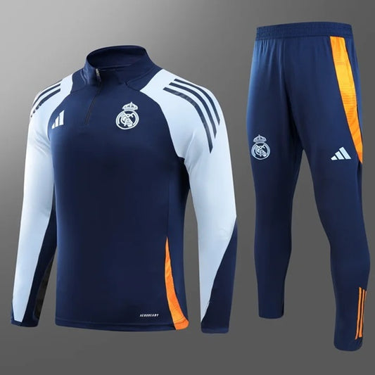 Real Madrid Half-Pull Trainingspak 'Blauw' - VOLWASSENEN
