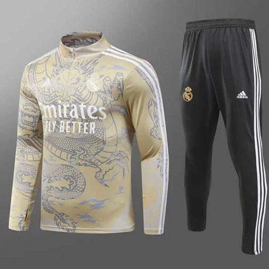 Real Madrid Half-Pull Trainingspak 'Geel/Goud' - VOLWASSENEN