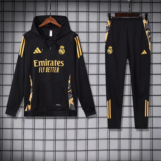 Real Madrid Hooded Trainingspak 'Zwart' - VOLWASSENEN