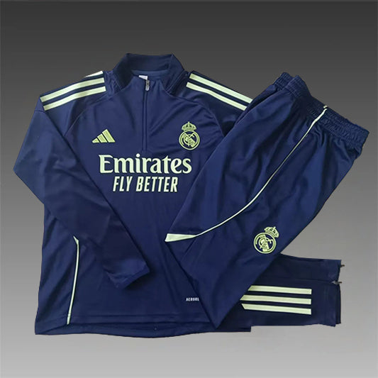 Real Madrid Half-Pull Trainingspak 'Blauw-Geel' - VOLWASSENEN