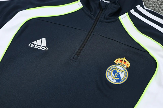 Real Madrid Half-Pull Trainingspak 'Blauw-Wit' 25/26 - VOLWASSENEN