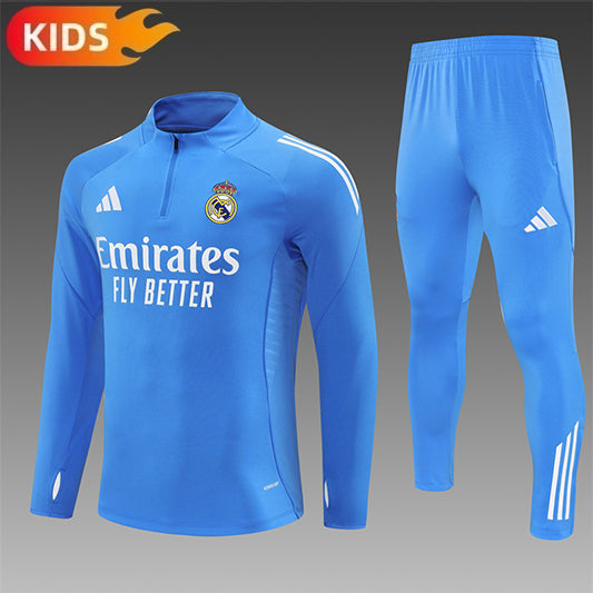 Real Madrid Half-Pull Trainingspak 'Blauw' 25/26 - KINDEREN