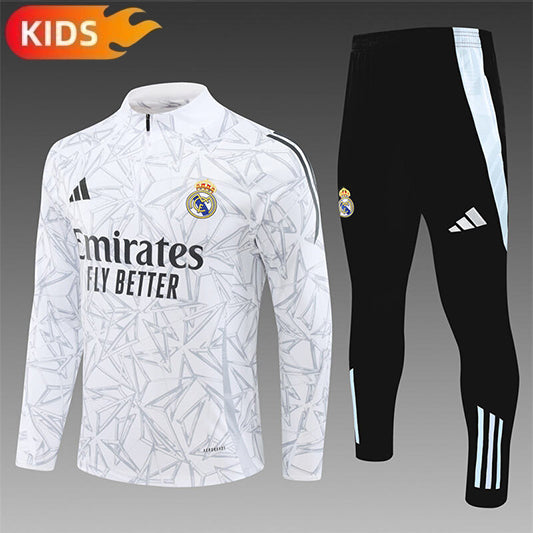 Real Madrid Half-Pull Trainingspak 'Wit' - KINDEREN