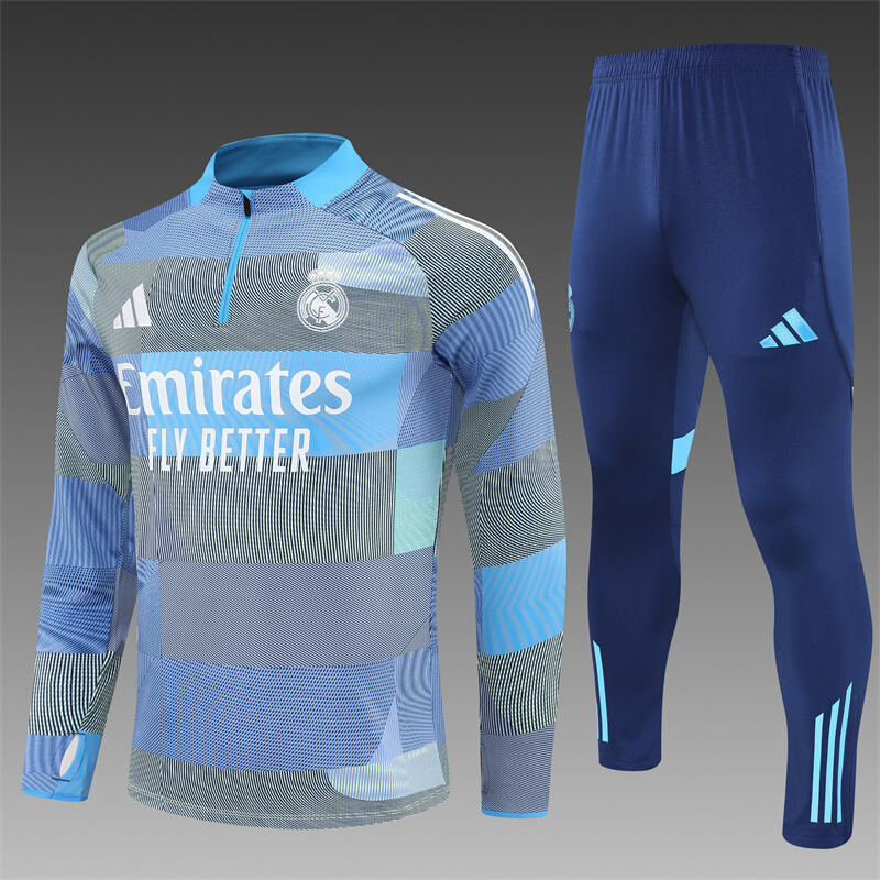 Real Madrid Half-Pull Trainingspak 'Blauw-Grijs' 25/26 - VOLWASSENEN