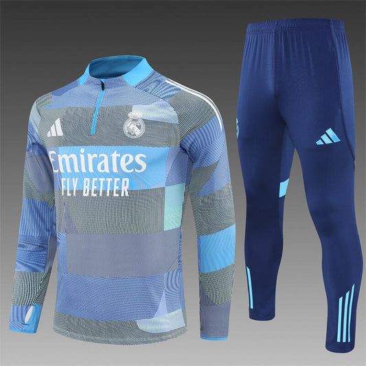 Real Madrid Half-Pull Trainingspak 'Blauw-Grijs' 25/26 - VOLWASSENEN