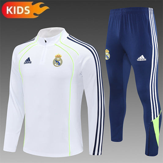 Real Madrid Half-Pull Trainingspak 'Wit-Blauw' 25/26 - KINDEREN