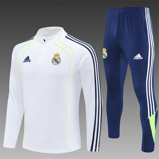 Real Madrid Half-Pull Trainingspak 'Wit-Blauw' 25/26 - VOLWASSENEN