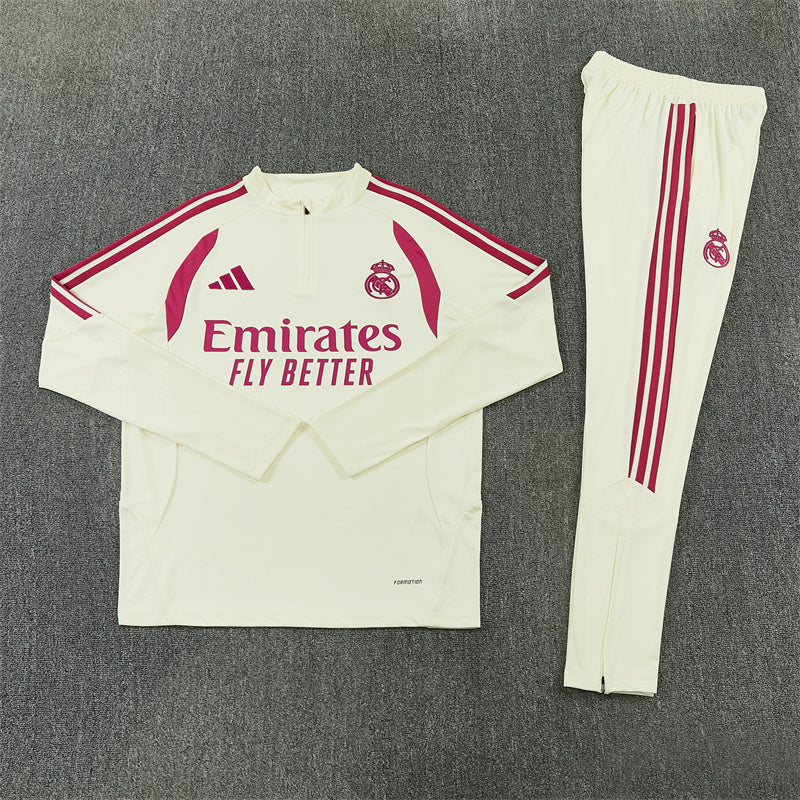 Real Madrid Half-Pull Trainingspak 'Beige' 26/27 - KINDEREN