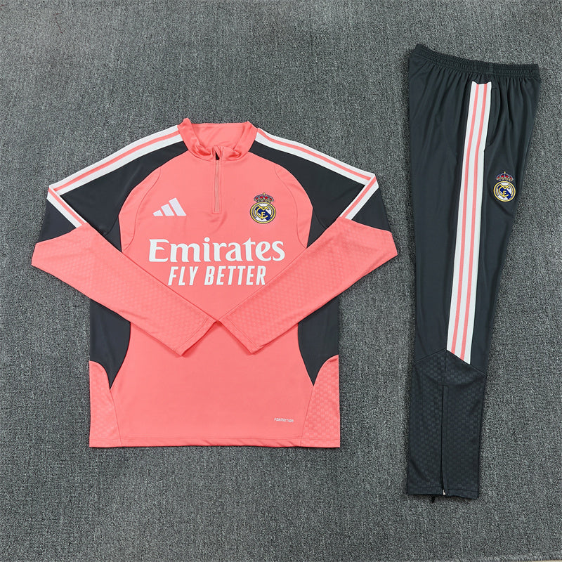 Real Madrid Half-Pull Trainingspak 'Roze-Grijs' 26/27 - KINDEREN