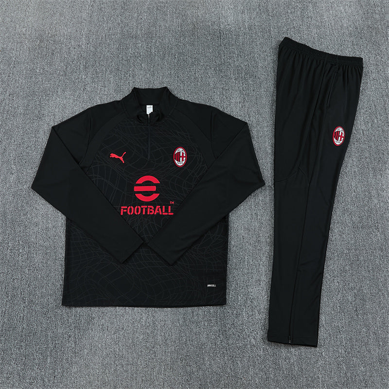 AC Milan Half-Pull Trainingspak 'Zwart' 26/27 - KINDEREN