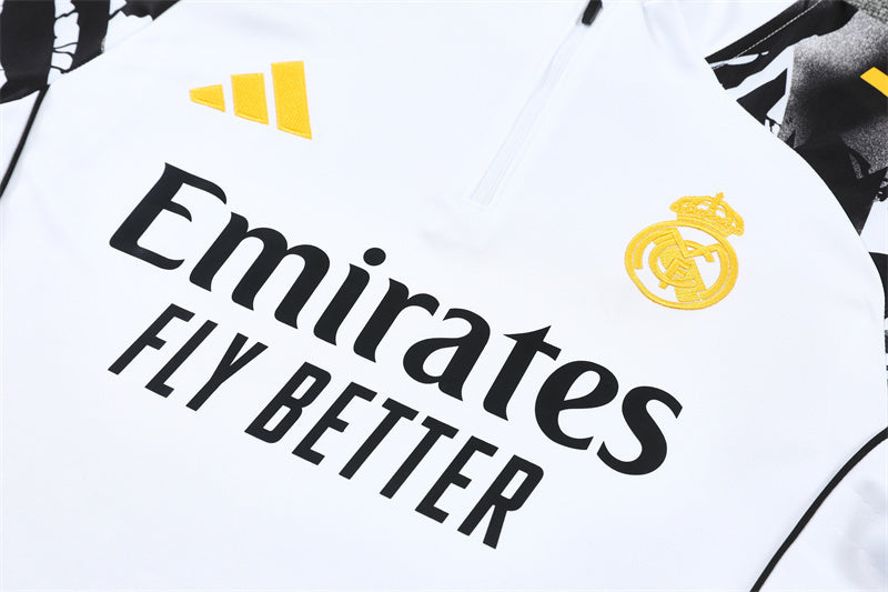 Real Madrid Half-Pull Trainingspak 'Wit-Goud' 26/27 - KINDEREN