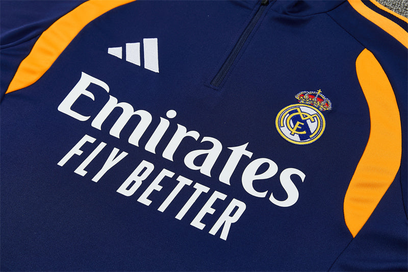 Real Madrid Half-Pull Trainingspak 'Blauw-Oranje' 26/27 - VOLWASSENEN