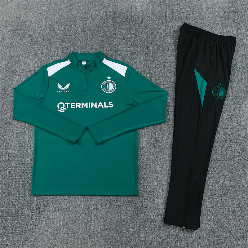 Feyenoord Half-Pull Trainingspak 'Groen-Wit' 26/27 - VOLWASSENEN