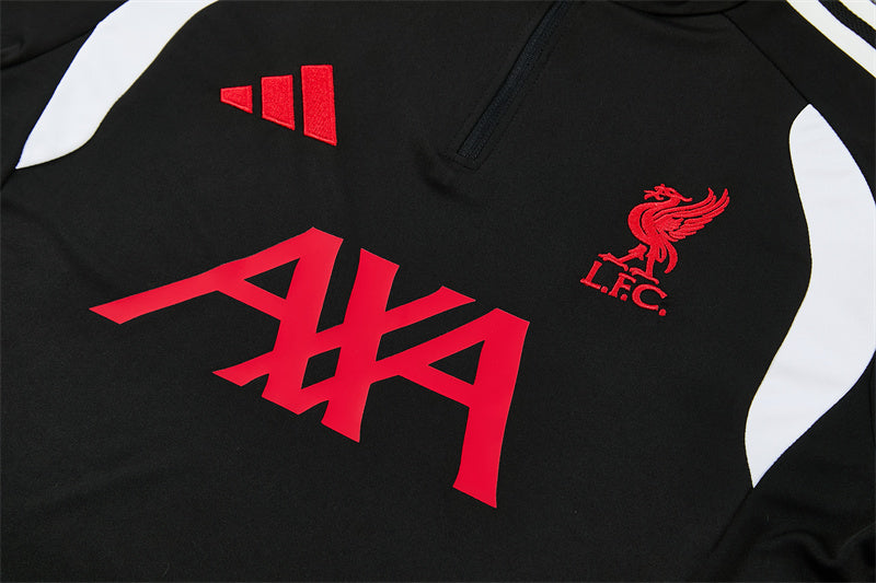 Liverpool Half-Pull Trainingspak 'Zwart' 26/27 - VOLWASSENEN