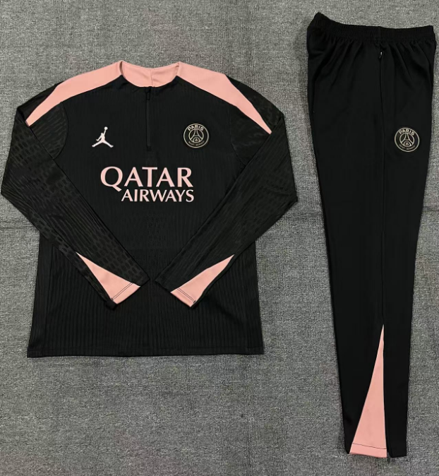 Paris Saint Germain Half-Pull Trainingspak 'Zwart/Roze' - VOLWASSENEN